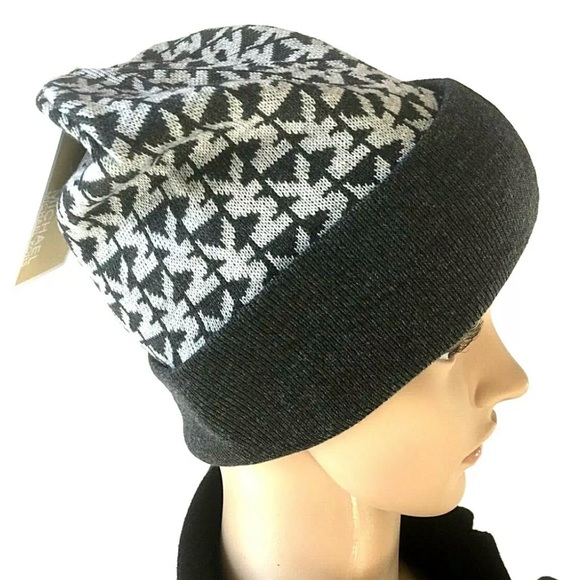 Michael Kors Vertical Logo Beanie Grey